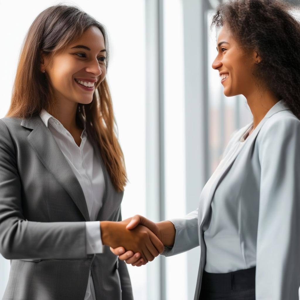 business women shaking hands